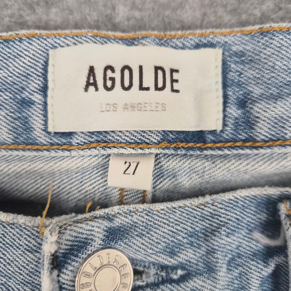 AGOLDE Ripley High Rise Straight Leg Jeans Light Wash Blue Size 27 A141-1141 - Picture 3 of 12